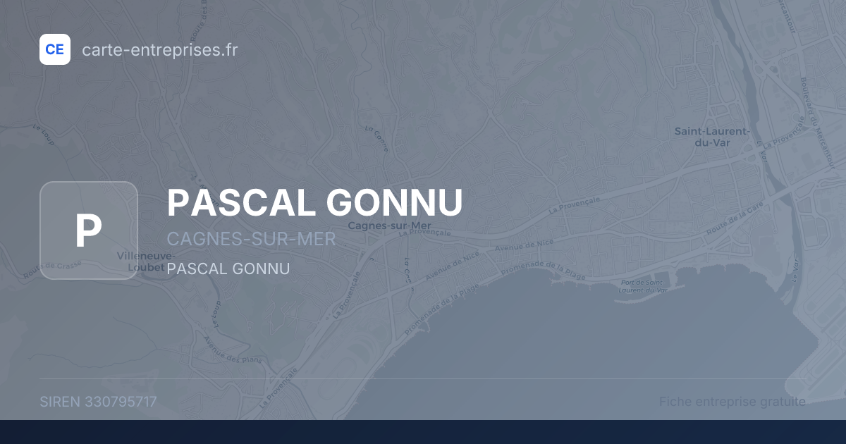 PASCAL GONNU — 330795717 — fiche entreprise