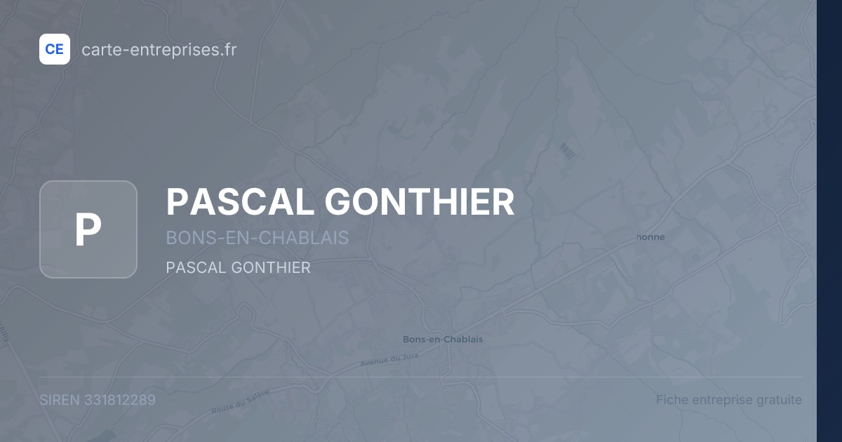 PASCAL GONTHIER — 331812289 — fiche entreprise