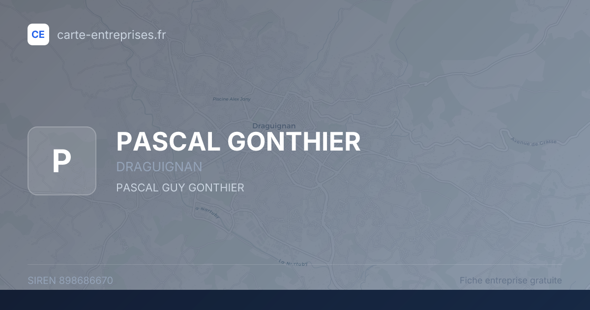 PASCAL GONTHIER — 898686670 — fiche entreprise