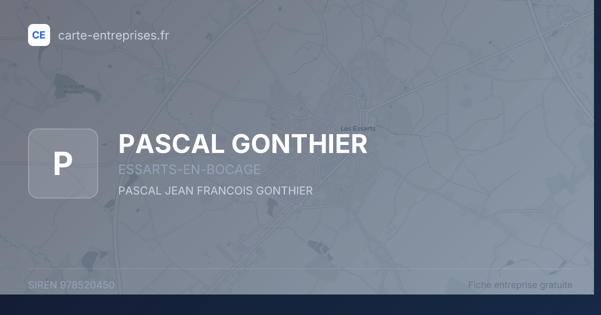 PASCAL GONTHIER — 978520450 — fiche entreprise
