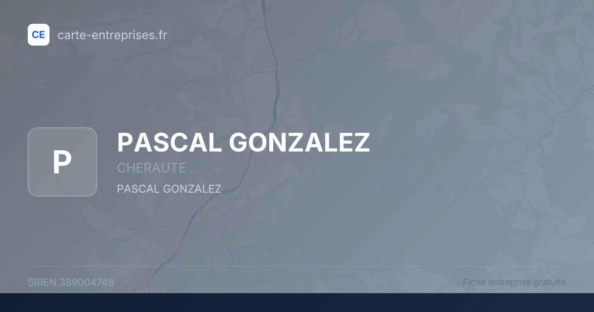 PASCAL GONZALEZ — 389004748 — fiche entreprise