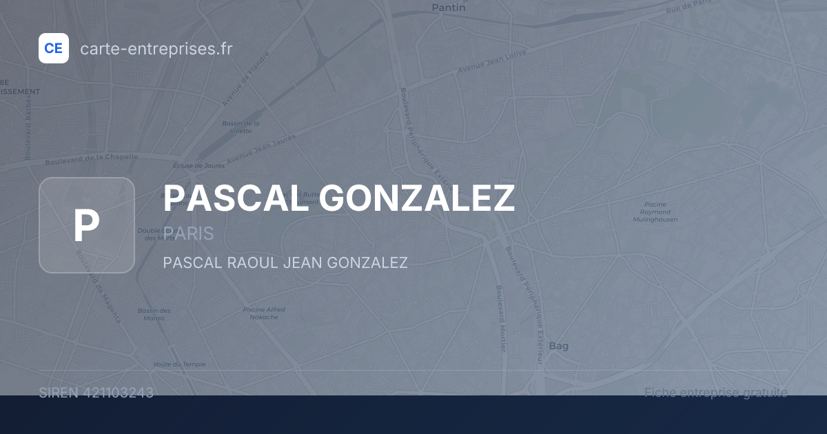 PASCAL GONZALEZ — 421103243 — fiche entreprise