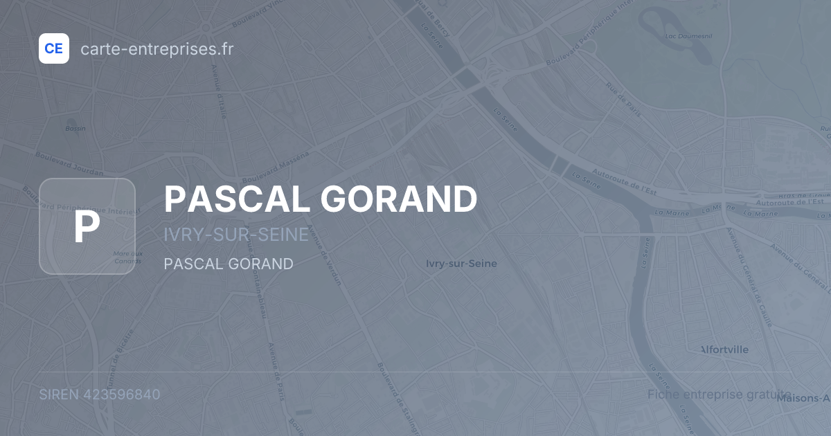 PASCAL GORAND — 423596840 — fiche entreprise