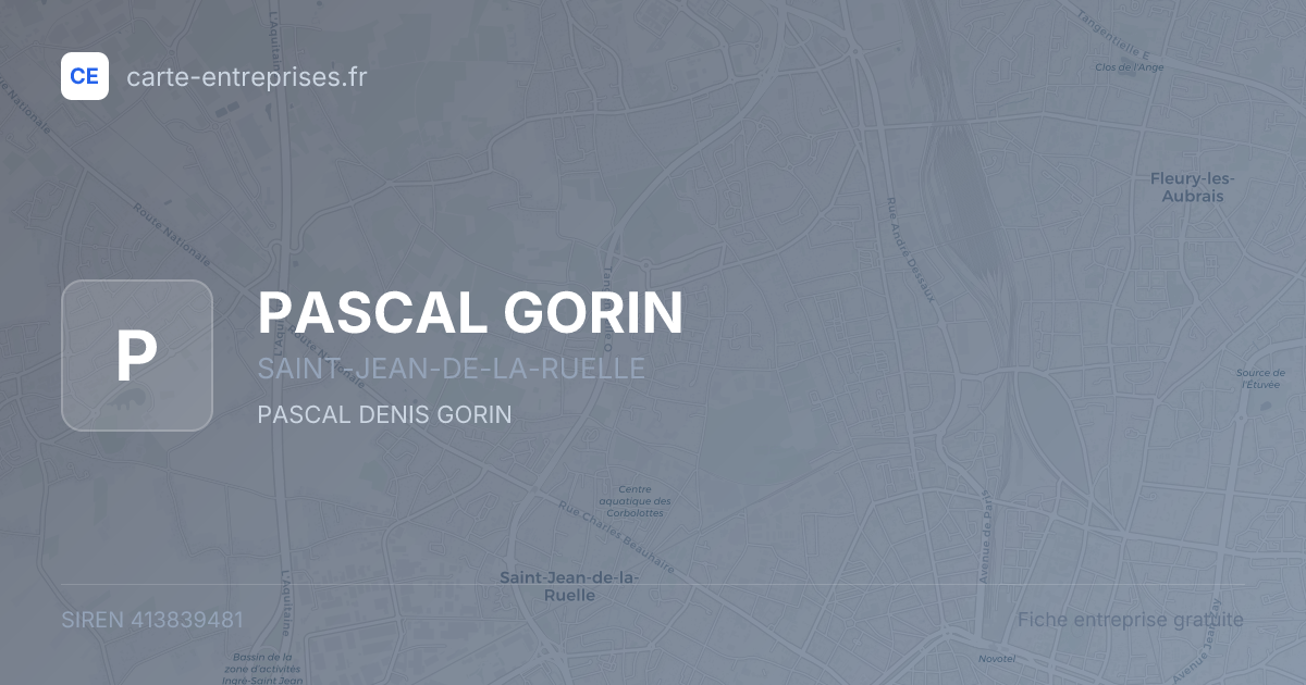 PASCAL GORIN — 413839481 — fiche entreprise