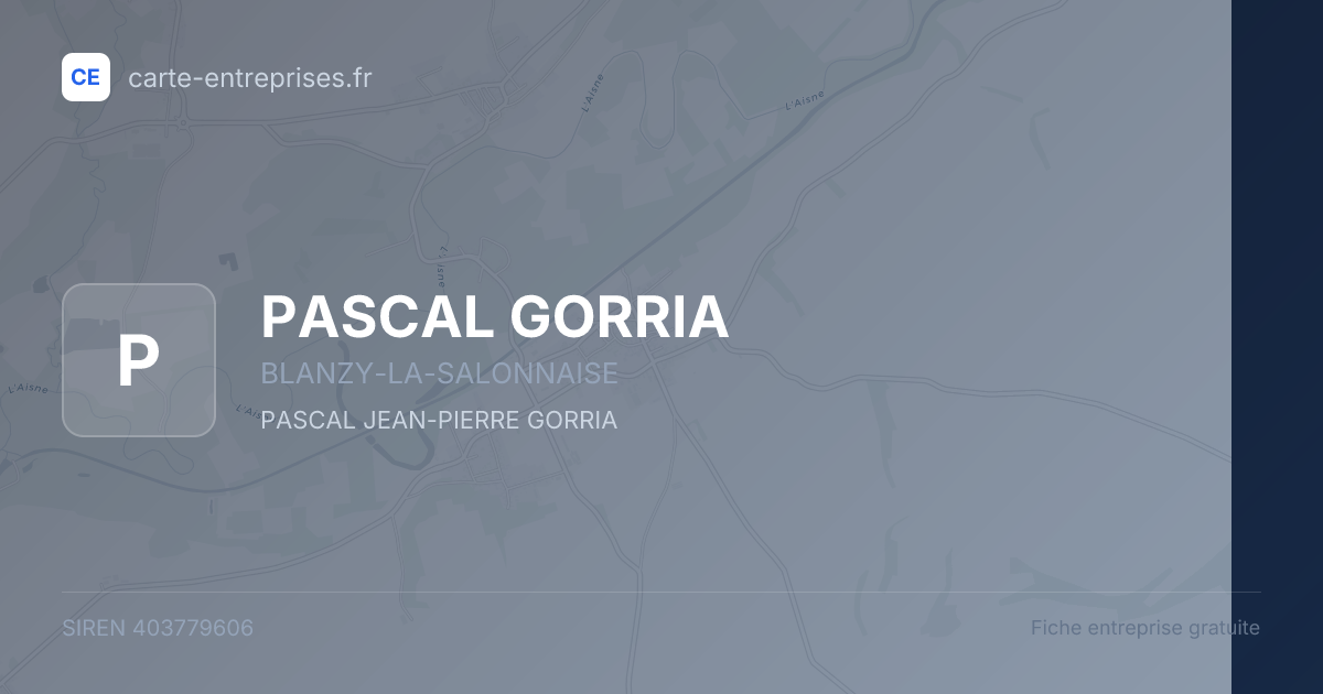 PASCAL GORRIA — 403779606 — fiche entreprise
