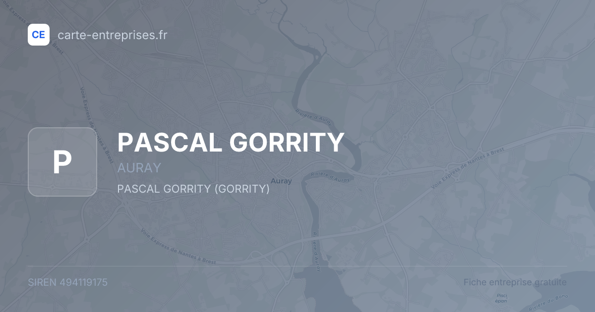 PASCAL GORRITY — 494119175 — fiche entreprise