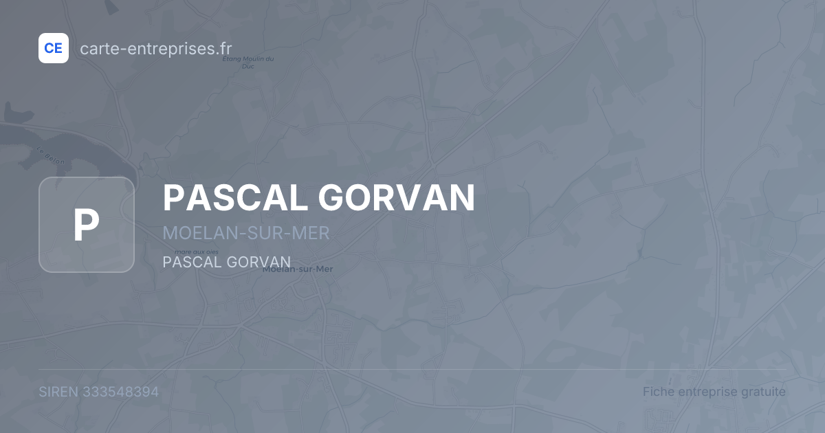 PASCAL GORVAN — 333548394 — fiche entreprise