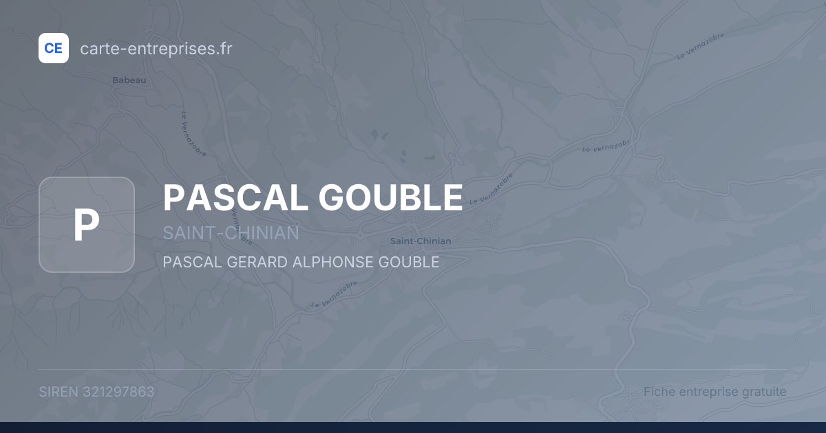 PASCAL GOUBLE — 321297863 — fiche entreprise