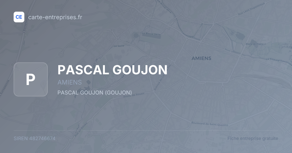 PASCAL GOUJON — 482746674 — fiche entreprise