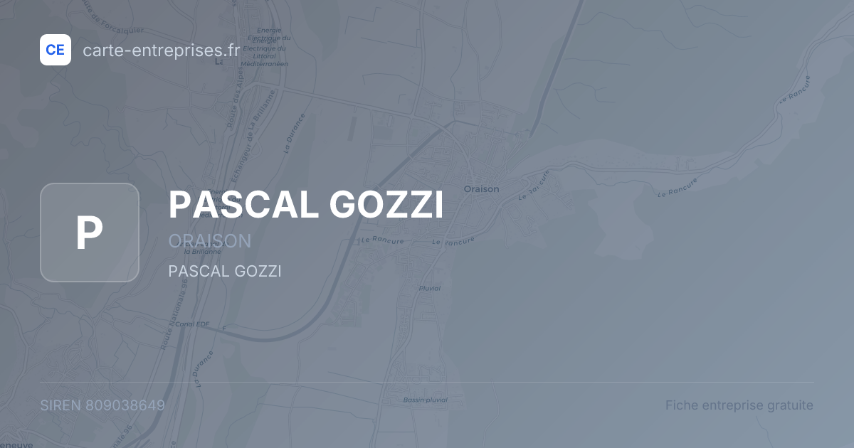 PASCAL GOZZI — 809038649 — fiche entreprise