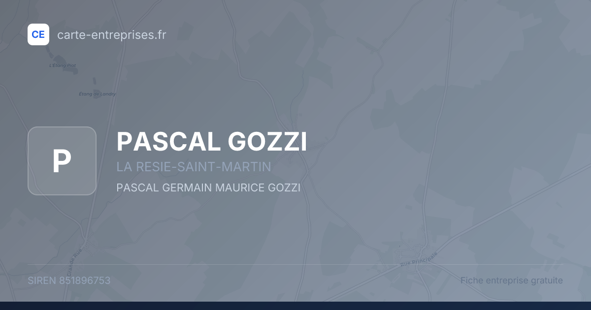 PASCAL GOZZI — 851896753 — fiche entreprise
