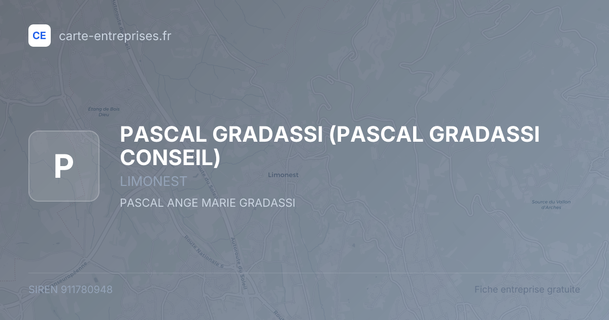 PASCAL GRADASSI (PASCAL GRADASSI CONSEIL) — 911780948 — fiche entreprise