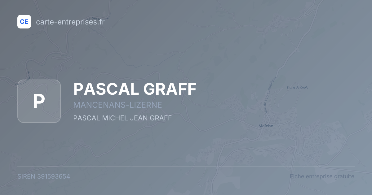 PASCAL GRAFF — 391593654 — fiche entreprise