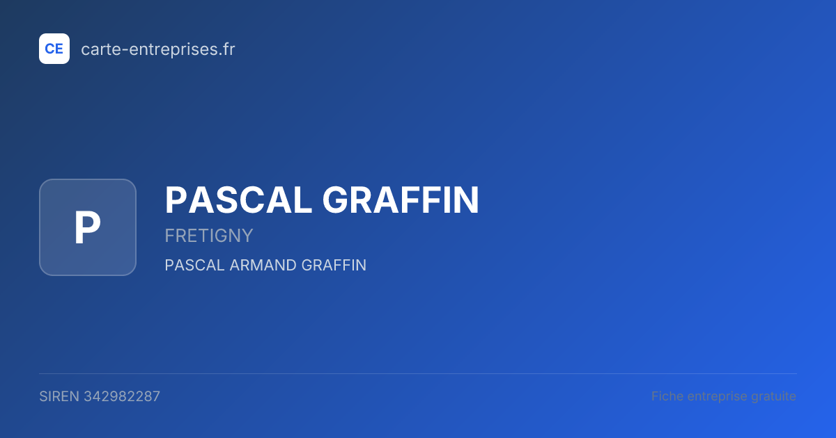 PASCAL GRAFFIN — 342982287 — fiche entreprise