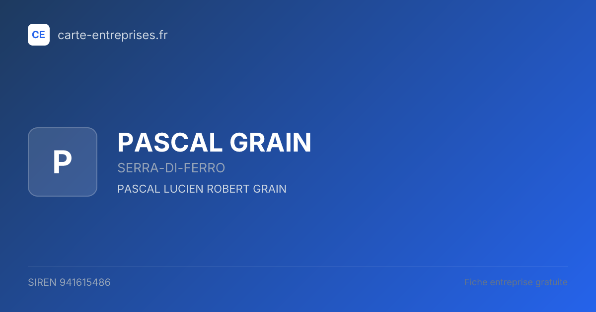 PASCAL GRAIN — 941615486 — fiche entreprise