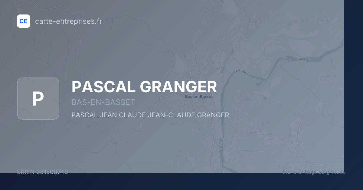PASCAL GRANGER — 381508746 — fiche entreprise