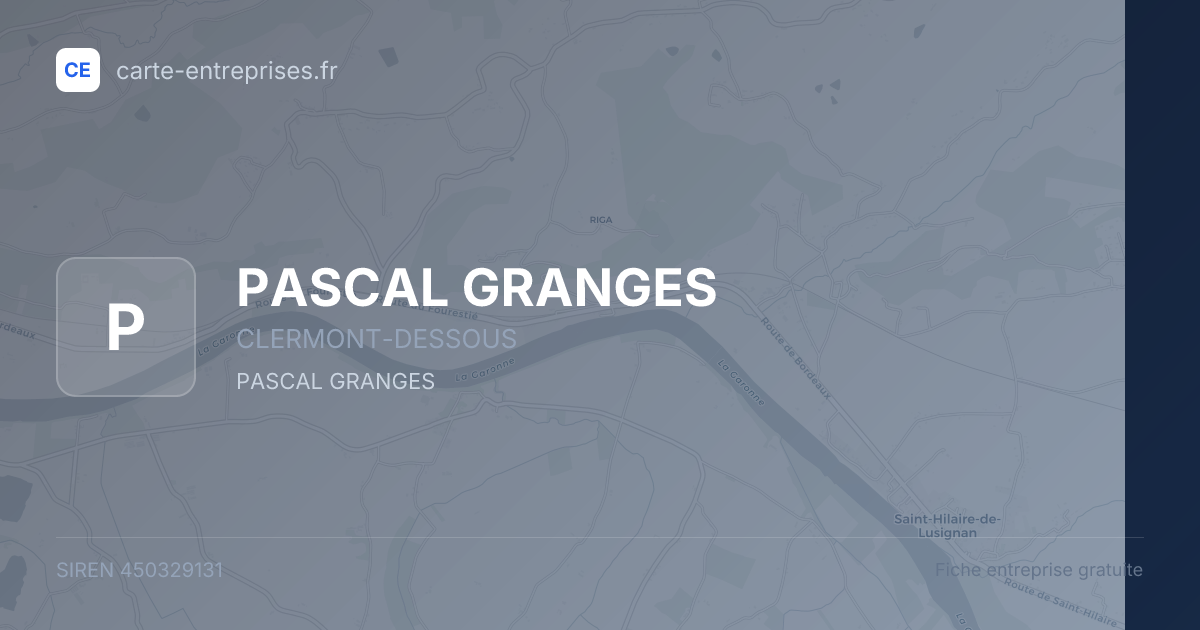 PASCAL GRANGES — 450329131 — fiche entreprise