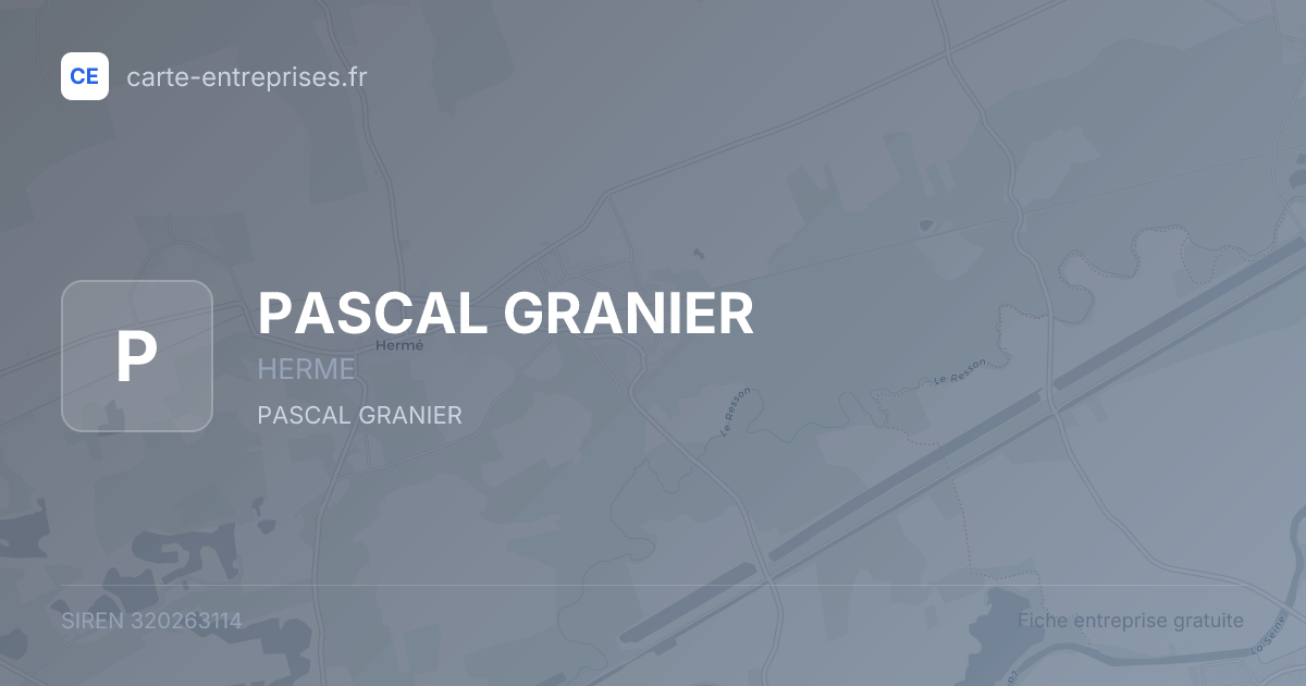 PASCAL GRANIER — 320263114 — fiche entreprise