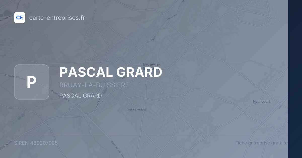 PASCAL GRARD — 489207985 — fiche entreprise