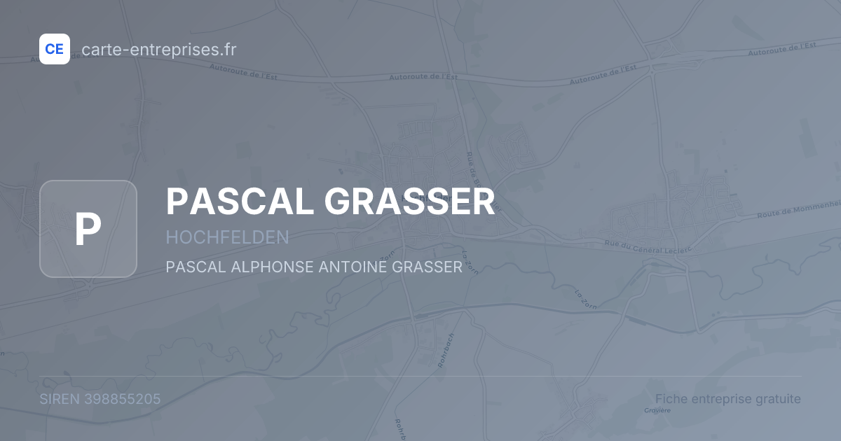 PASCAL GRASSER — 398855205 — fiche entreprise