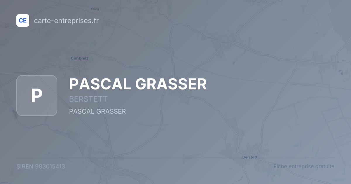 PASCAL GRASSER — 983015413 — fiche entreprise
