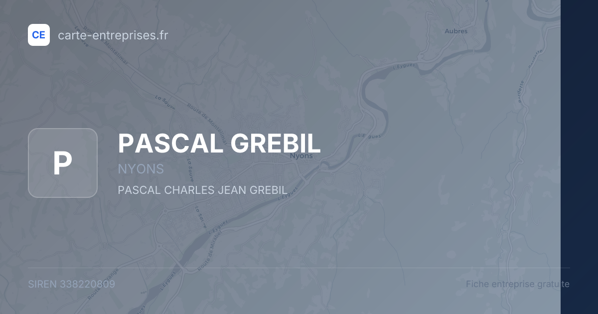 PASCAL GREBIL — 338220809 — fiche entreprise
