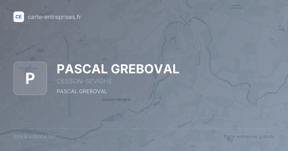 PASCAL GREBOVAL — 449004795 — fiche entreprise
