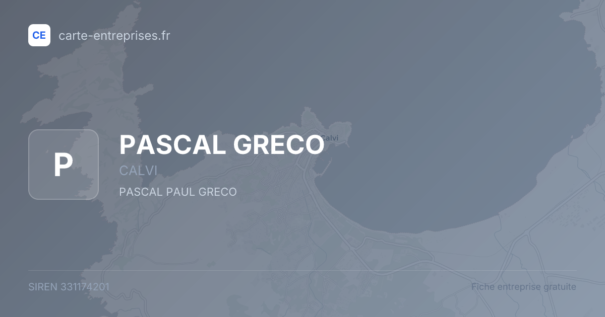 PASCAL GRECO — 331174201 — fiche entreprise