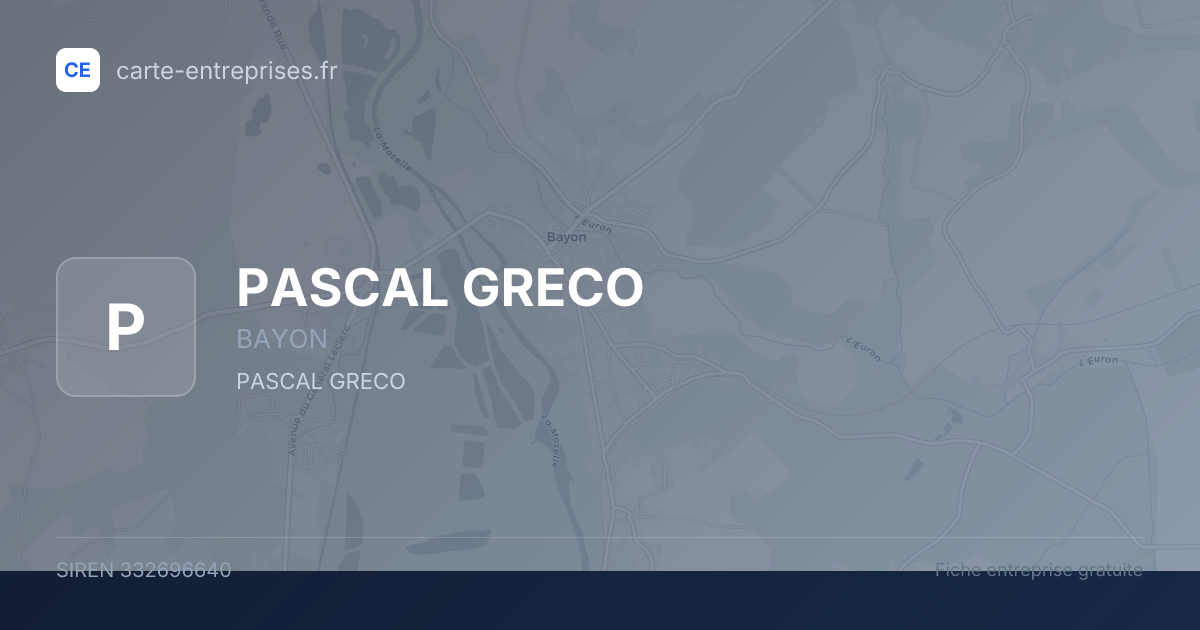 PASCAL GRECO — 332696640 — fiche entreprise