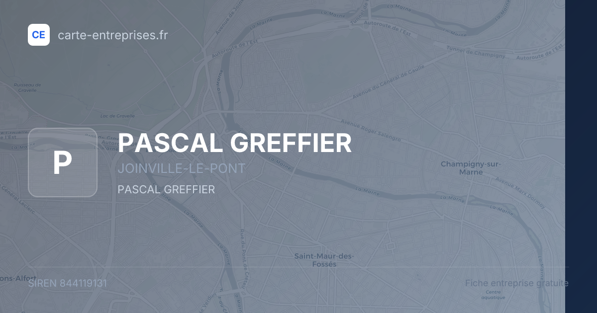 PASCAL GREFFIER — 844119131 — fiche entreprise