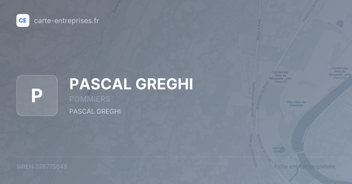 PASCAL GREGHI — 328775648 — fiche entreprise