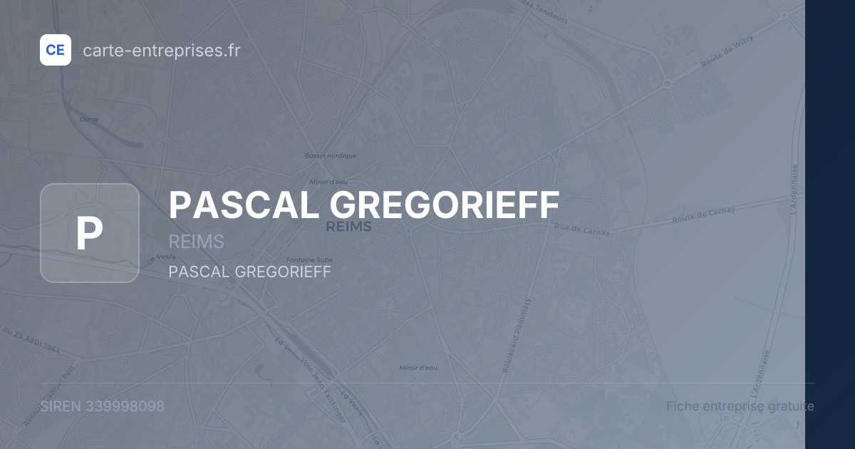 PASCAL GREGORIEFF — 339998098 — fiche entreprise