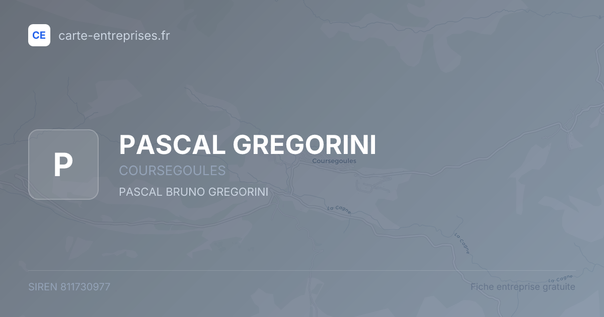 PASCAL GREGORINI — 811730977 — fiche entreprise