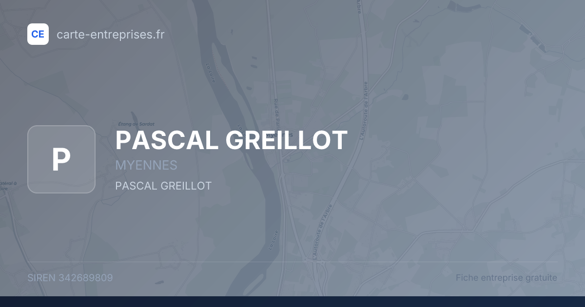 PASCAL GREILLOT — 342689809 — fiche entreprise