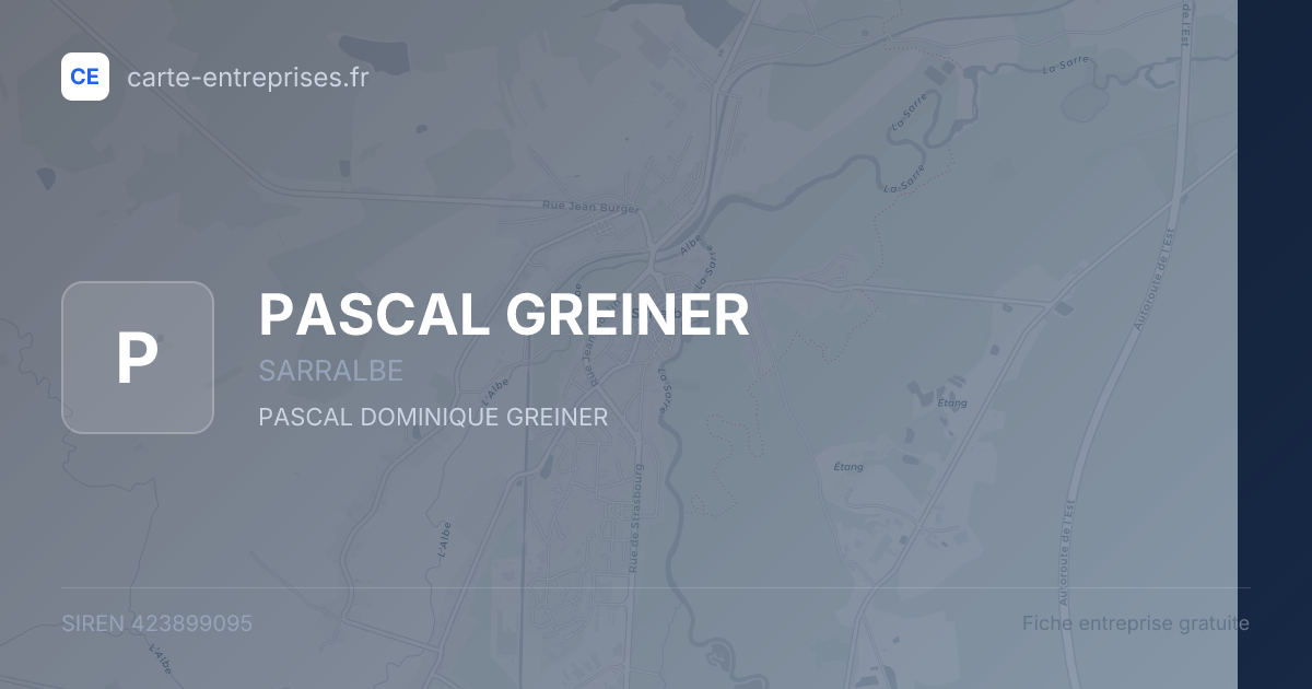 PASCAL GREINER — 423899095 — fiche entreprise
