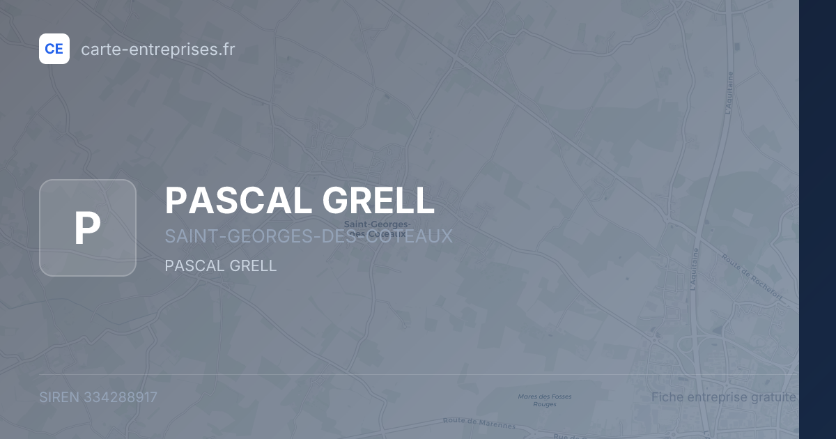 PASCAL GRELL — 334288917 — fiche entreprise