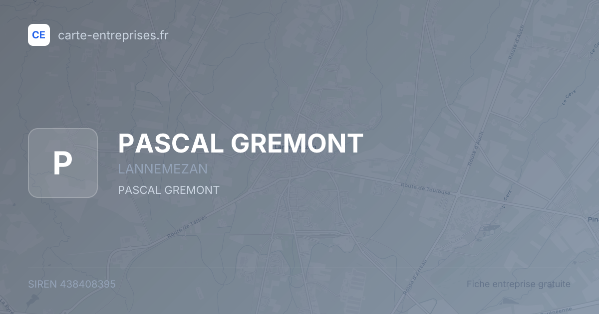 PASCAL GREMONT — 438408395 — fiche entreprise