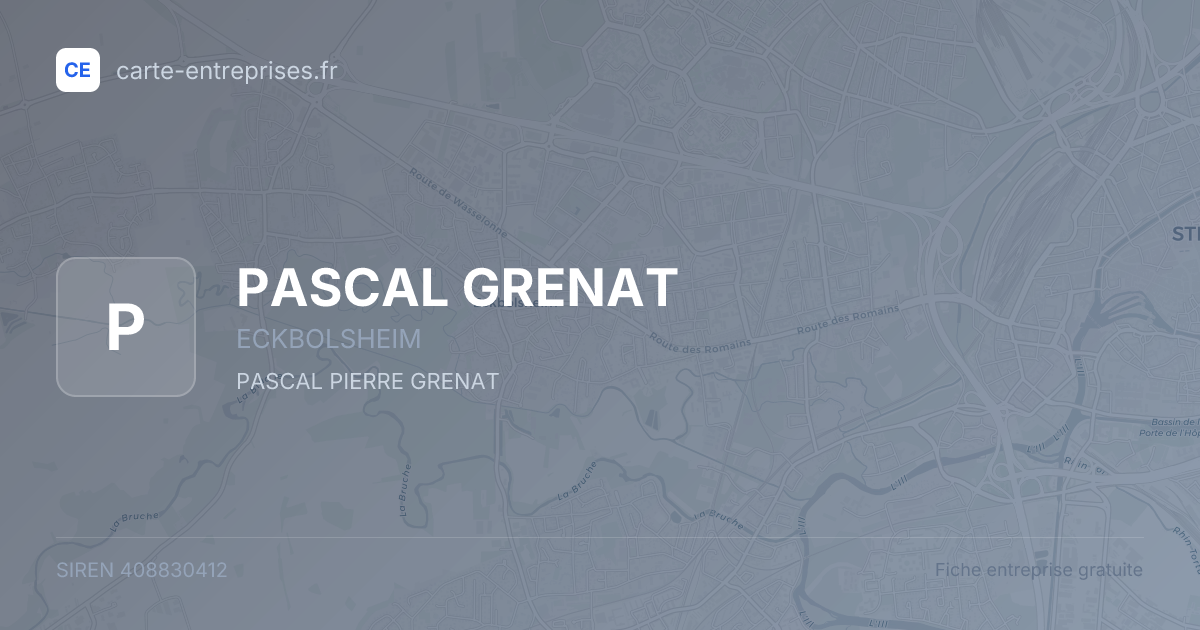 PASCAL GRENAT — 408830412 — fiche entreprise