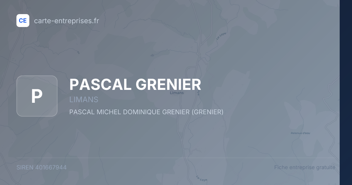 PASCAL GRENIER — 401667944 — fiche entreprise