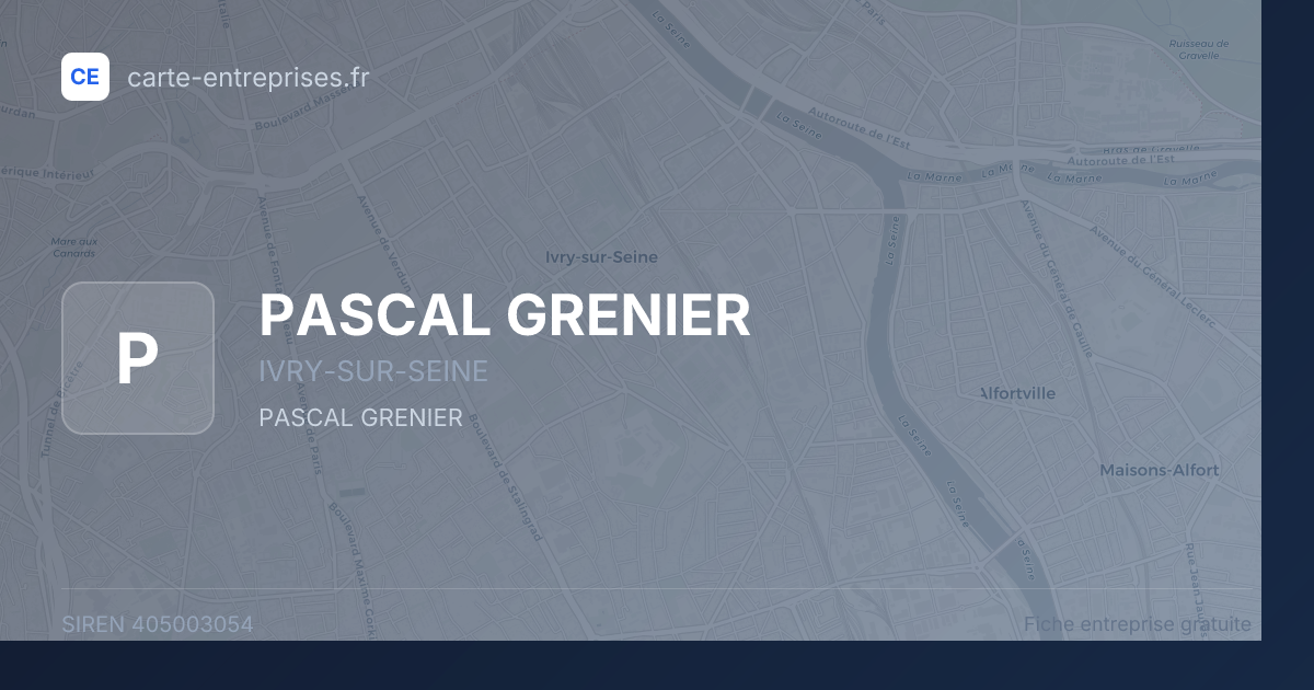 PASCAL GRENIER — 405003054 — fiche entreprise