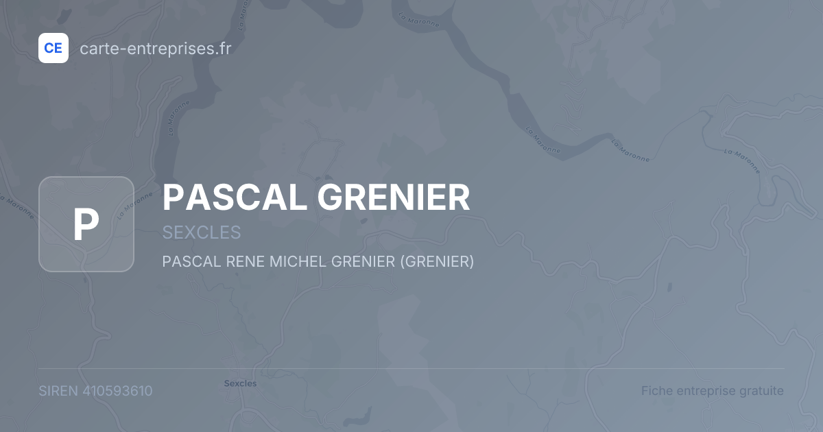 PASCAL GRENIER — 410593610 — fiche entreprise