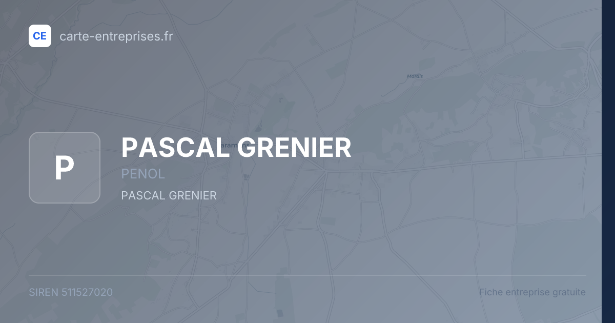 PASCAL GRENIER — 511527020 — fiche entreprise