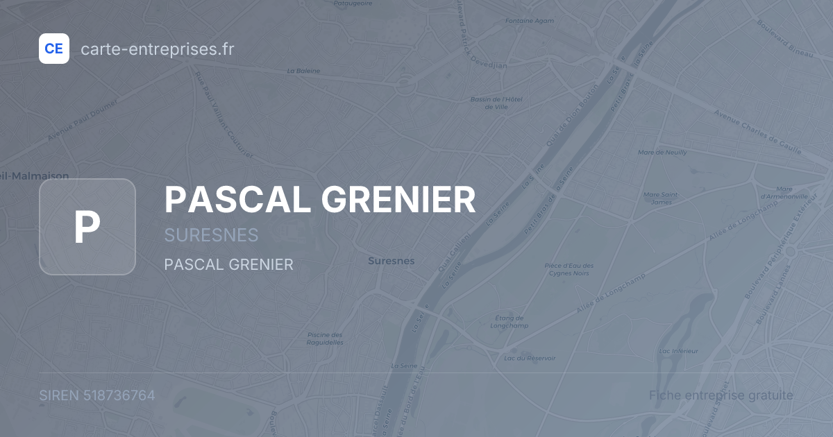 PASCAL GRENIER — 518736764 — fiche entreprise