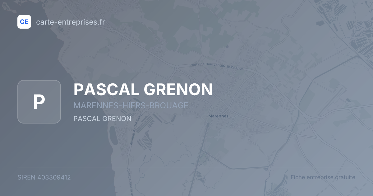 PASCAL GRENON — 403309412 — fiche entreprise