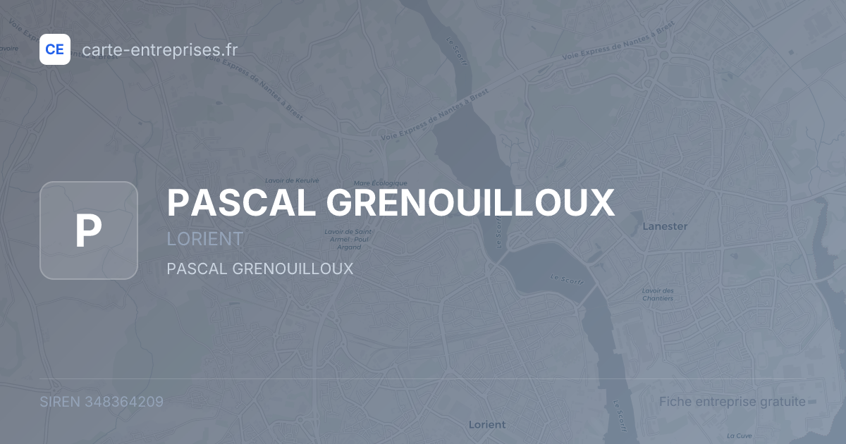 PASCAL GRENOUILLOUX — 348364209 — fiche entreprise