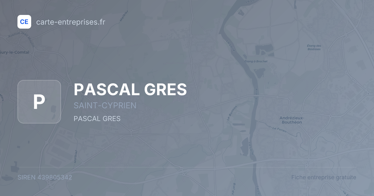 PASCAL GRES — 439805342 — fiche entreprise