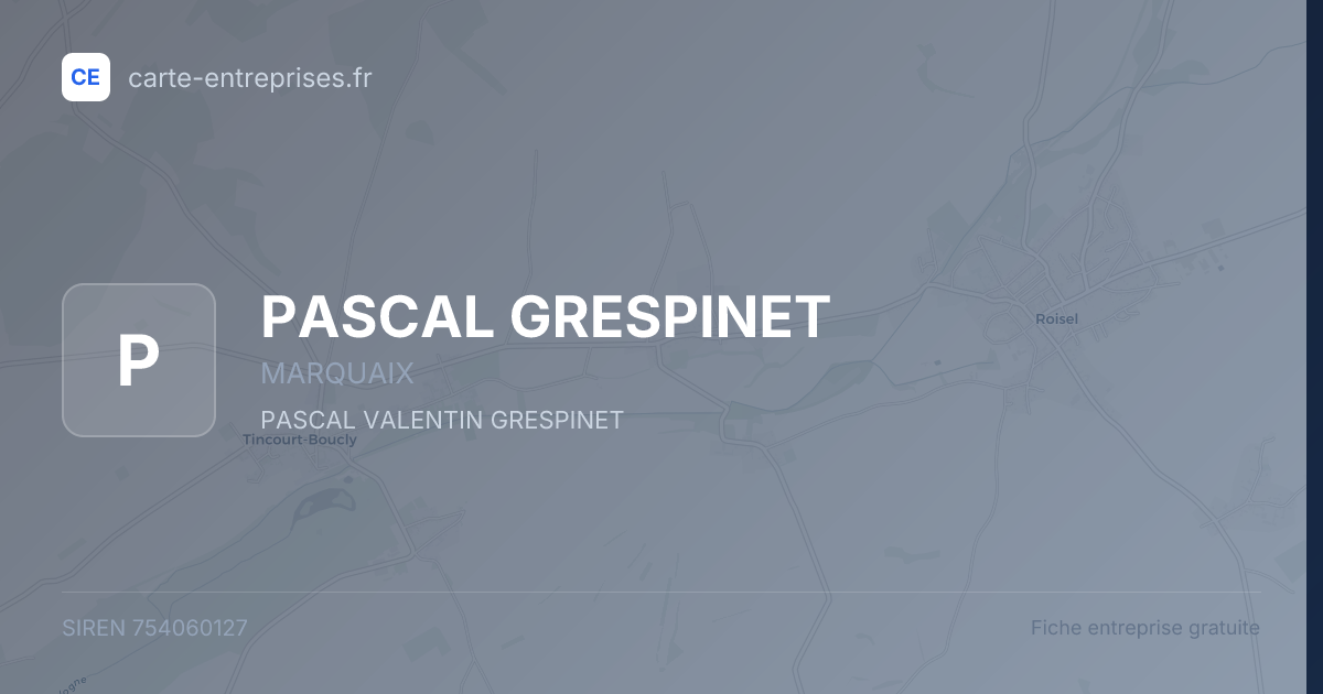 PASCAL GRESPINET — 754060127 — fiche entreprise