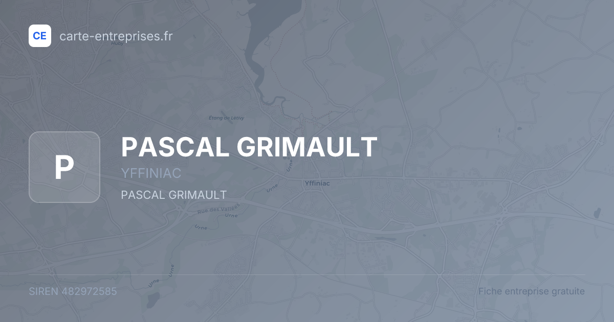 PASCAL GRIMAULT — 482972585 — fiche entreprise