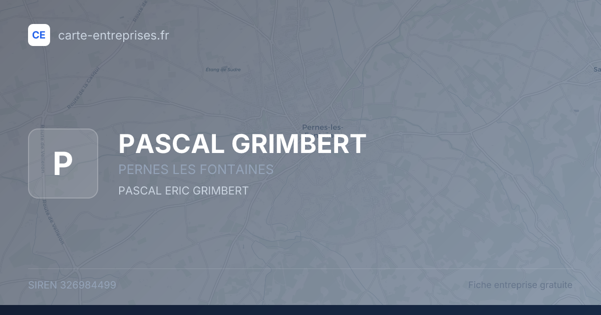 PASCAL GRIMBERT — 326984499 — fiche entreprise