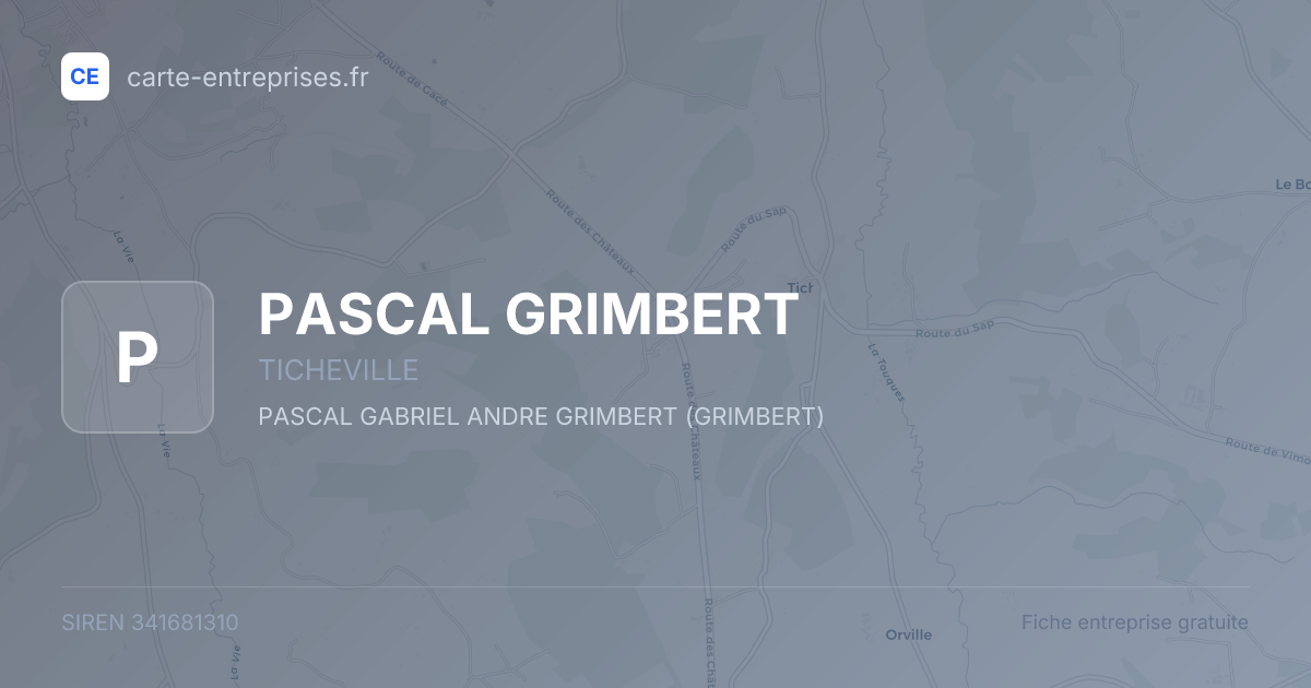 PASCAL GRIMBERT — 341681310 — fiche entreprise